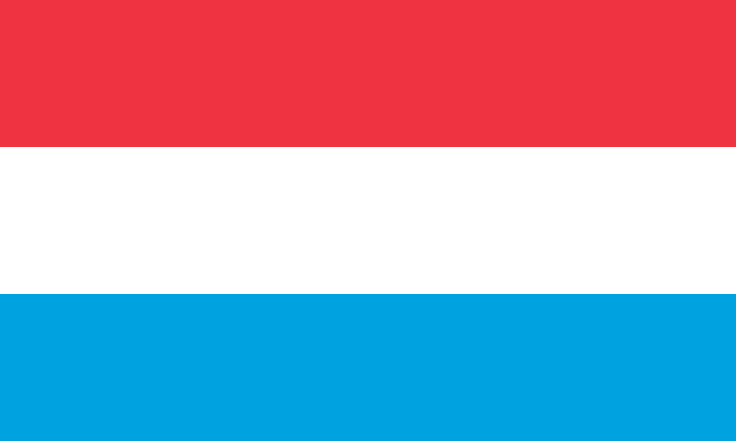 Flag of Luxembourg — horizontal tricolour of red, white, and light blue