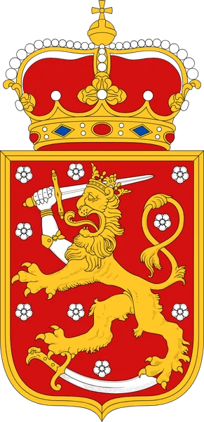 Arms of Finland drawn by Eric O. W. Ehrström, with the crown removed in 1920