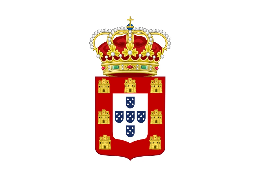 White flag with the royal arms of Portugal, 1707 to 1816