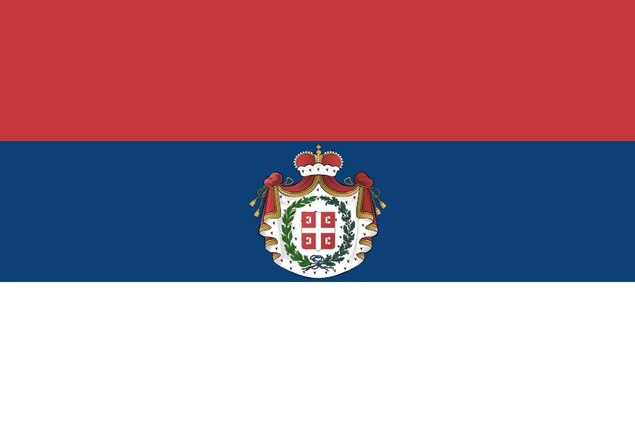 Flag of the independent Principality of Serbia, 1878-1882, without the stars