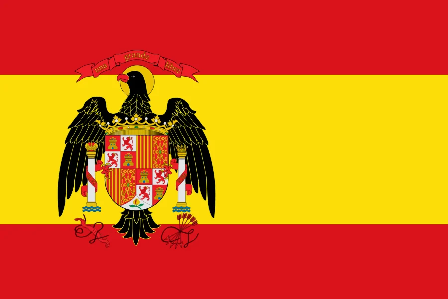 Flag of 1977: the rojigualda with the eagle arms, Transition model