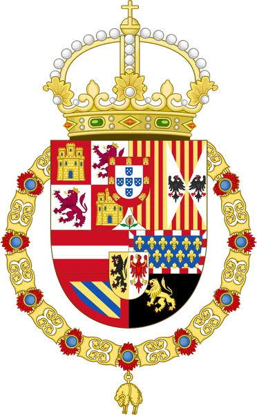 Arms of the Spanish monarchy with the arms of Portugal, 1580-1668