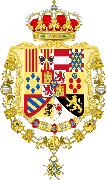 Arms of Carlos III with Parma and Tuscany and the collar of the Order of Carlos III