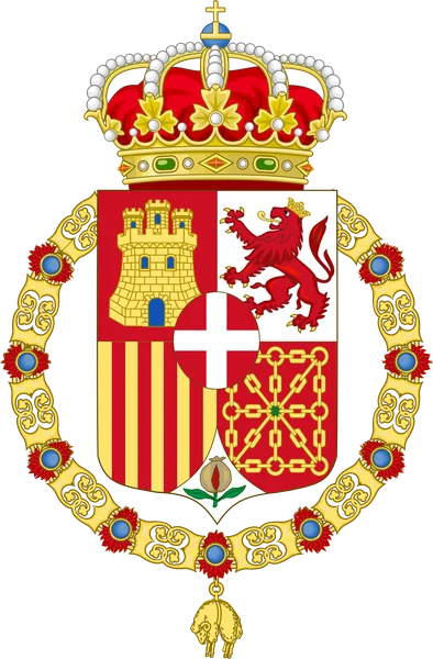 Arms of Amadeo de Saboya: the cross of Savoy in the centre, under the royal crown