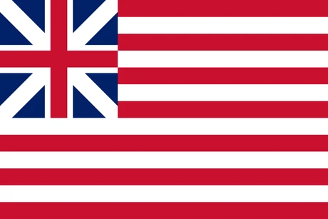 Grand Union Flag — thirteen stripes with the British Union Jack in the canton