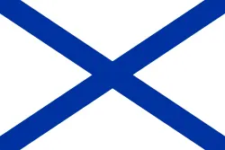 Naval ensign of Russia: a blue saltire on a white field