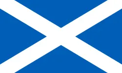 Flag of Scotland: a white saltire on a blue field