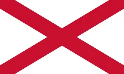 Saint Patrick's Saltire: a red saltire on a white field