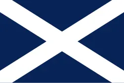 Flag of Tenerife: a white saltire on a navy blue field